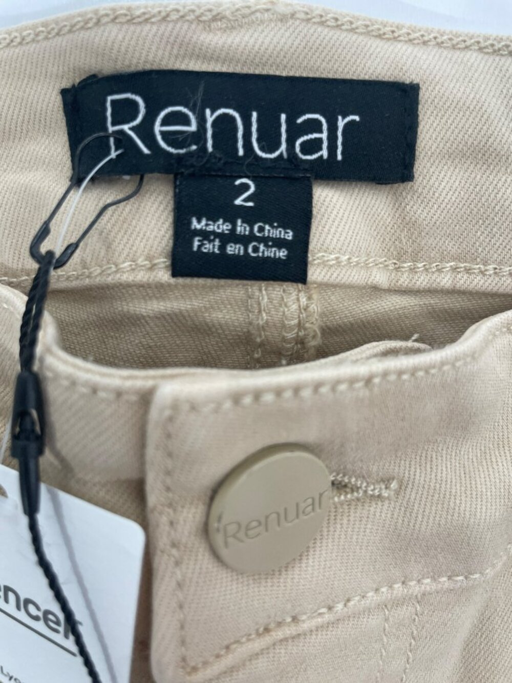 Renuar Beige High-Rise Flared Pants Frayed Hem Comfy Women's Size 2 MSRP$110 NWT - Picture 7 of 11